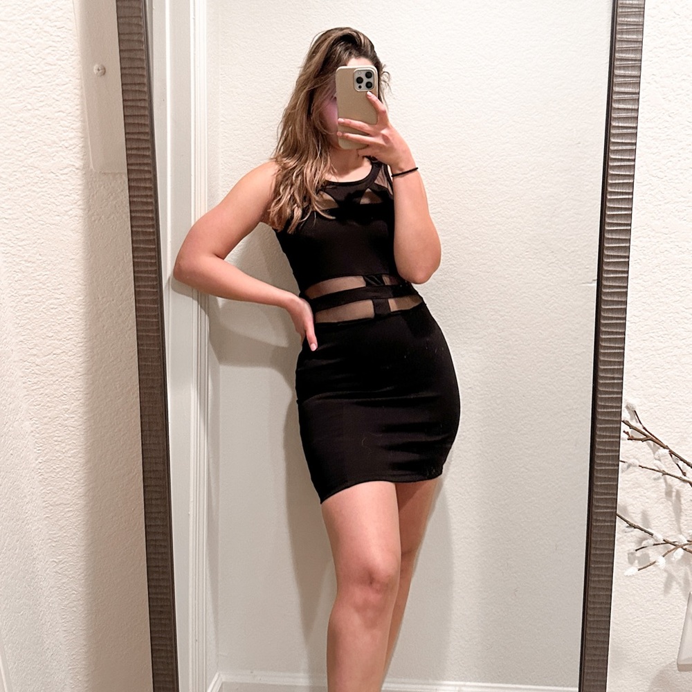 Black mini dress, size S